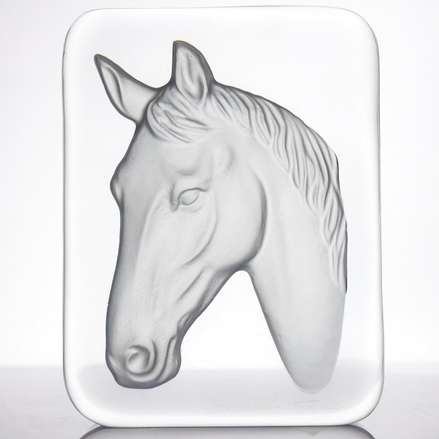 Daum Tête de Cheval Crystal Paperweight (5") | Vintage Crystal