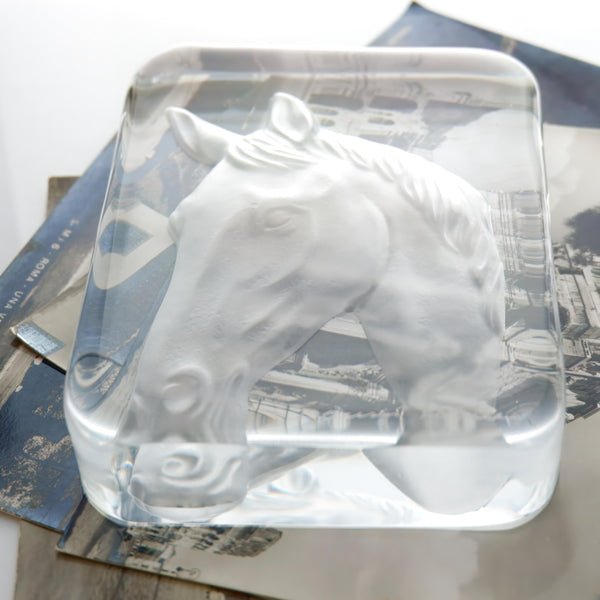 Daum Daum "Tête de Cheval (Horse Head)" Crystal Paperweight - Paperweight ClassyTea