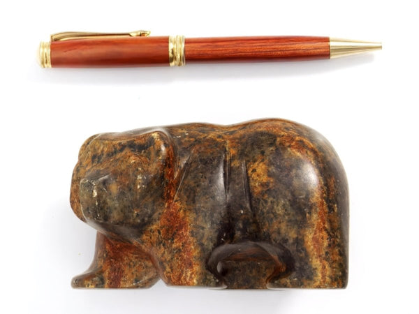 Earl Paniptchuk Indigenous Bear Statue | Inuit Bear Art Signed Paniptchuk Soapstone Bear Sculpture Unique Shelf Decor Paperweight Gift Native Art Desk Decor - Soapstone Sculpture ClassyTea
