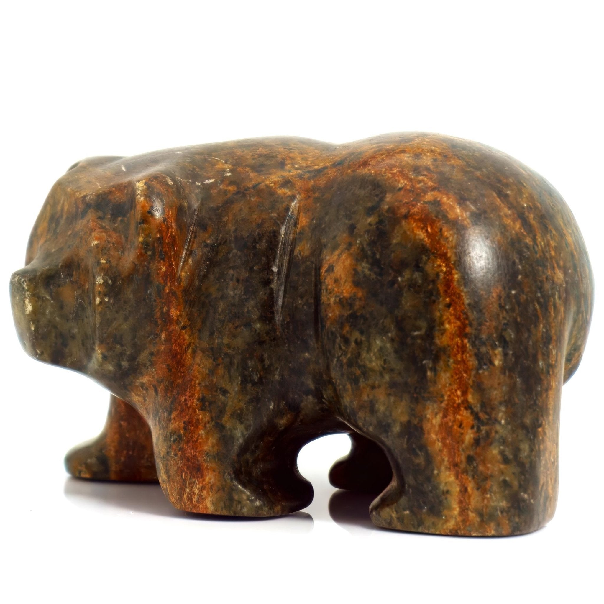 Earl Paniptchuk Indigenous Bear Statue | Inuit Bear Art Signed Paniptchuk Soapstone Bear Sculpture Unique Shelf Decor Paperweight Gift Native Art Desk Decor - Soapstone Sculpture ClassyTea