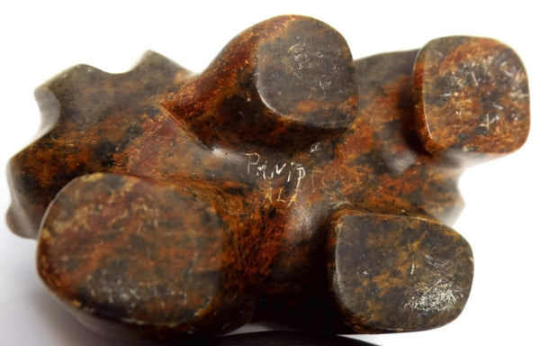 Earl Paniptchuk Indigenous Bear Statue | Inuit Bear Art Signed Paniptchuk Soapstone Bear Sculpture Unique Shelf Decor Paperweight Gift Native Art Desk Decor - Soapstone Sculpture ClassyTea
