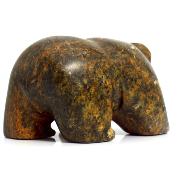 Earl Paniptchuk Indigenous Bear Statue | Inuit Bear Art Signed Paniptchuk Soapstone Bear Sculpture Unique Shelf Decor Paperweight Gift Native Art Desk Decor - Soapstone Sculpture ClassyTea