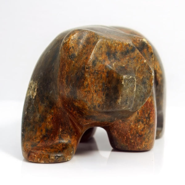 Earl Paniptchuk Indigenous Bear Statue | Inuit Bear Art Signed Paniptchuk Soapstone Bear Sculpture Unique Shelf Decor Paperweight Gift Native Art Desk Decor - Soapstone Sculpture ClassyTea