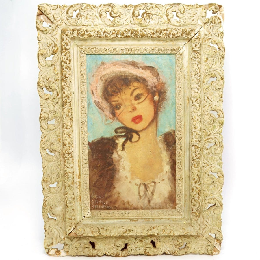 Esther Stevenson Fabienne Oil Painting (19") | Vintage Oil on Canvas