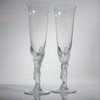 Faberge “Kissing Doves” Fluted Champagne Set For 2