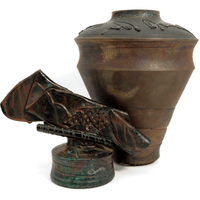 George Whitten George Whitten Raku - Fired Abstract Urn (20"H) - Dinnerware Sets ClassyTea