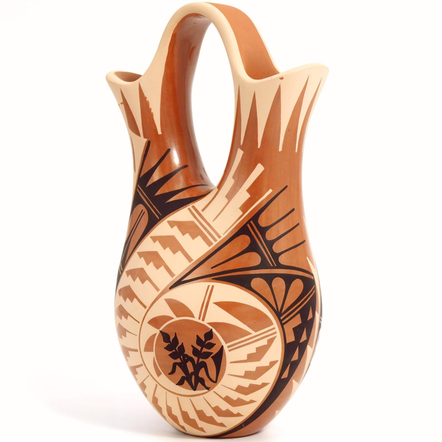 Geraldine Sandia Signed Jemez Pueblo Wedding Vase by Geraldine Sandia Native American Vase Rustic Southwestern Decor Pueblo Pottery for Lodge Cabin Decor - Indigenous Vase ClassyTea