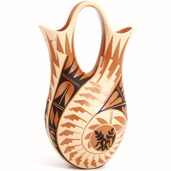 Geraldine Sandia Signed Jemez Pueblo Wedding Vase by Geraldine Sandia Native American Vase Rustic Southwestern Decor Pueblo Pottery for Lodge Cabin Decor - Indigenous Vase ClassyTea
