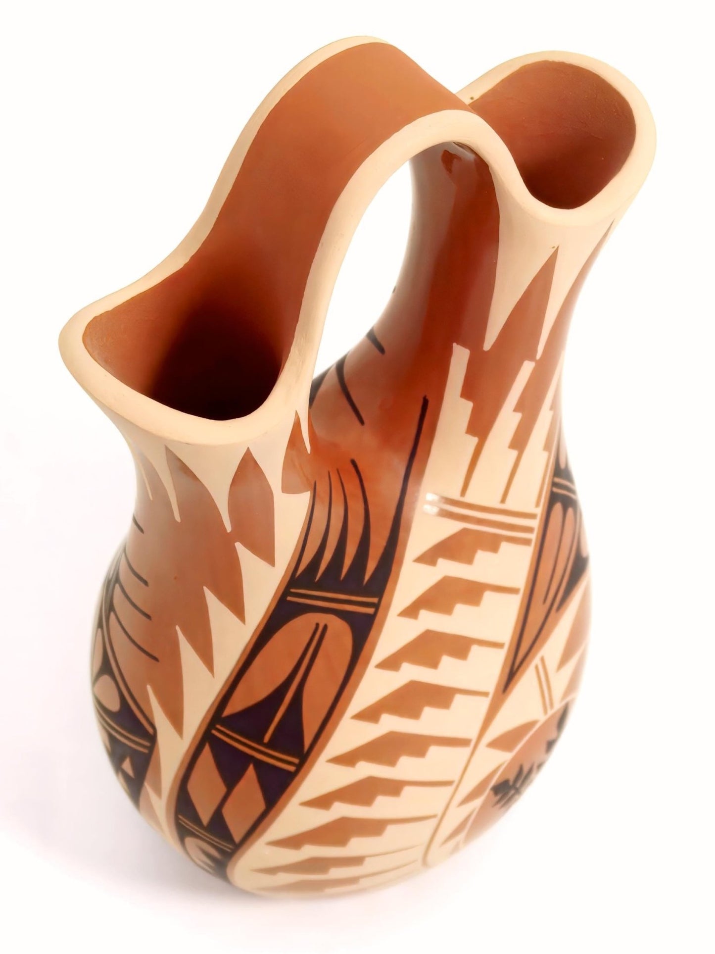 Geraldine Sandia Signed Jemez Pueblo Wedding Vase by Geraldine Sandia Native American Vase Rustic Southwestern Decor Pueblo Pottery for Lodge Cabin Decor - Indigenous Vase ClassyTea