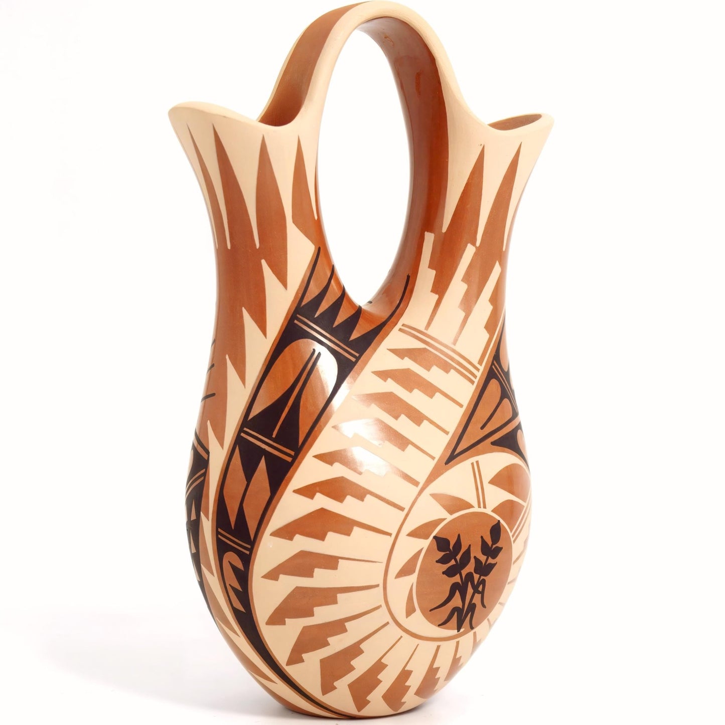 Geraldine Sandia Signed Jemez Pueblo Wedding Vase by Geraldine Sandia Native American Vase Rustic Southwestern Decor Pueblo Pottery for Lodge Cabin Decor - Indigenous Vase ClassyTea