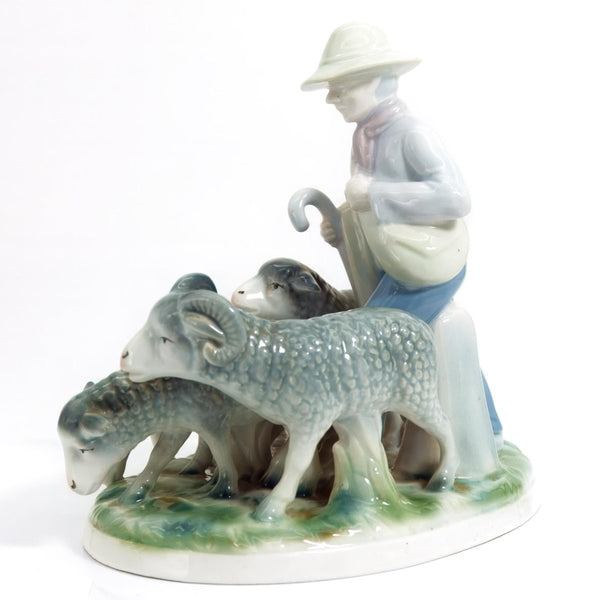 Gerold Porzellan Gerold Porzellan Bavarian porcelain figurine vintage shepherd with sheep cottagecore nursery decor country style gift for mom or dad pastel - Porcelain Figurine ClassyTea