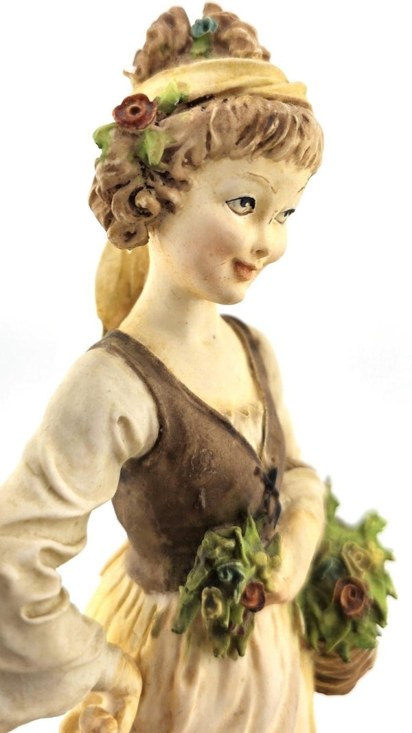 Giuseppe Armani Authentic Giuseppe Armani Capodimonte Porcelain Figurine Pair – Boy and Girl with Flowers, Signed Italian Art, Discontinued, Curio Cabinet - Porcelain Figurine ClassyTea