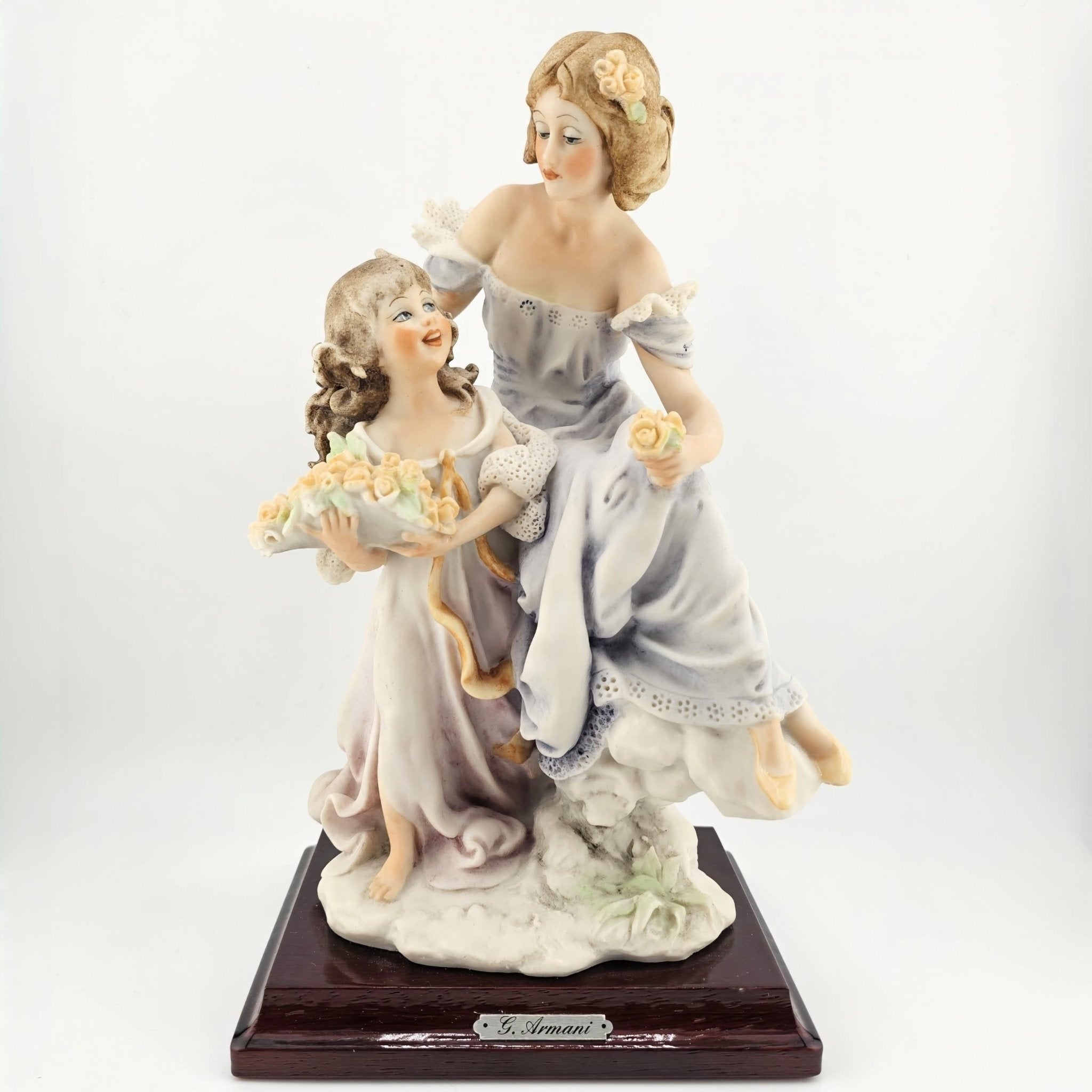 Giuseppe Armani Authentic Giuseppe Armani "Lady with Young Girl" 954C Sculpture – Handcrafted Italian Art, Signed Italian Art, Discontinued, Curio Cabinet - Porcelain Figurine ClassyTea