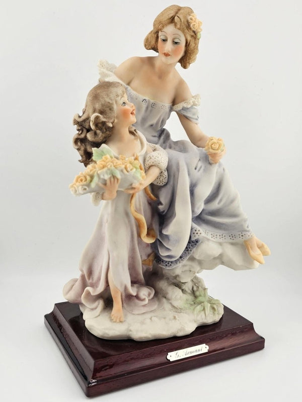 Giuseppe Armani Authentic Giuseppe Armani "Lady with Young Girl" 954C Sculpture – Handcrafted Italian Art, Signed Italian Art, Discontinued, Curio Cabinet - Porcelain Figurine ClassyTea