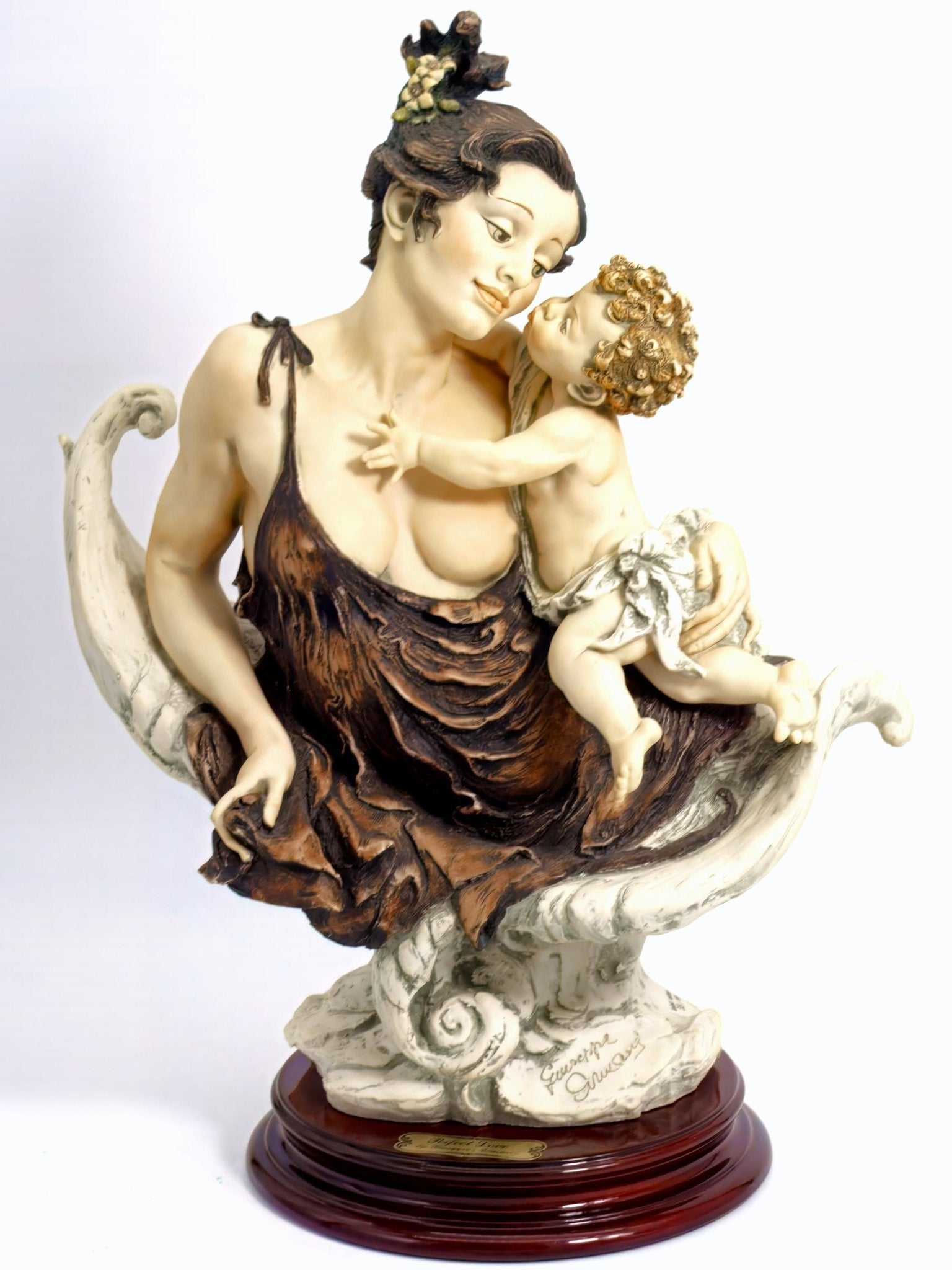 Giuseppe Armani Large Giuseppe Armani Porcelain Statue Armani Perfect Love Art Nouveau Decor Black Art Deco Italian Art Sculpture Greek Statue Goddess Roman - Porcelain Sculpture ClassyTea