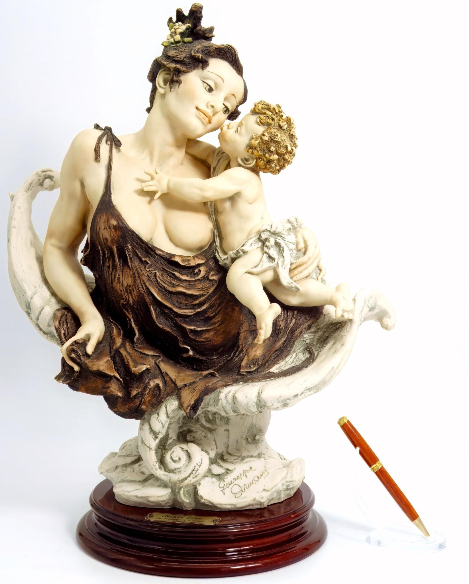 Giuseppe Armani Large Giuseppe Armani Porcelain Statue Armani Perfect Love Art Nouveau Decor Black Art Deco Italian Art Sculpture Greek Statue Goddess Roman - Porcelain Sculpture ClassyTea