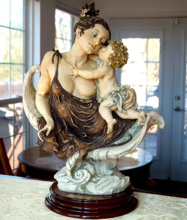 Giuseppe Armani Large Giuseppe Armani Porcelain Statue Armani Perfect Love Art Nouveau Decor Black Art Deco Italian Art Sculpture Greek Statue Goddess Roman - Porcelain Sculpture ClassyTea