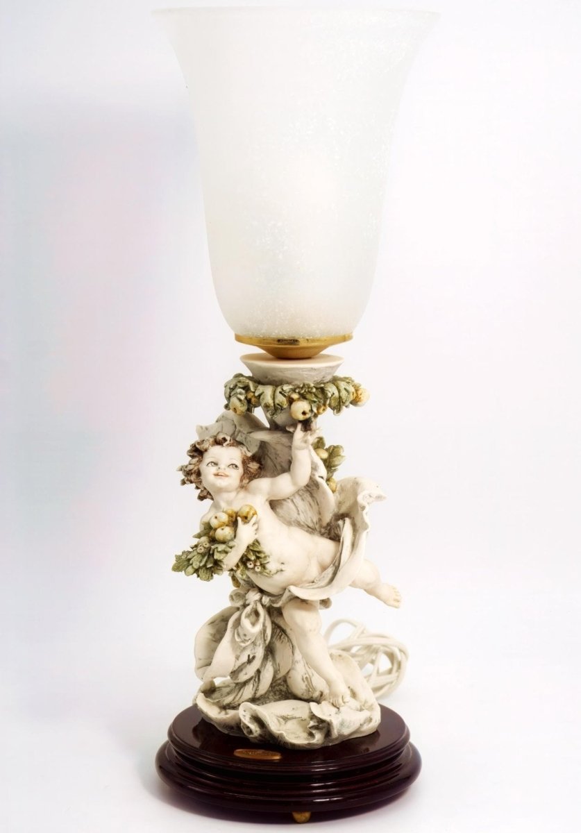 Giuseppe Armani Giuseppe Armani Cherub Figure Lamp for Baroque Decor Rococo Table Lamp Italian Sculpture Roman Greek Statue Porcelain Figurine Lamp for - Table Lamp ClassyTea