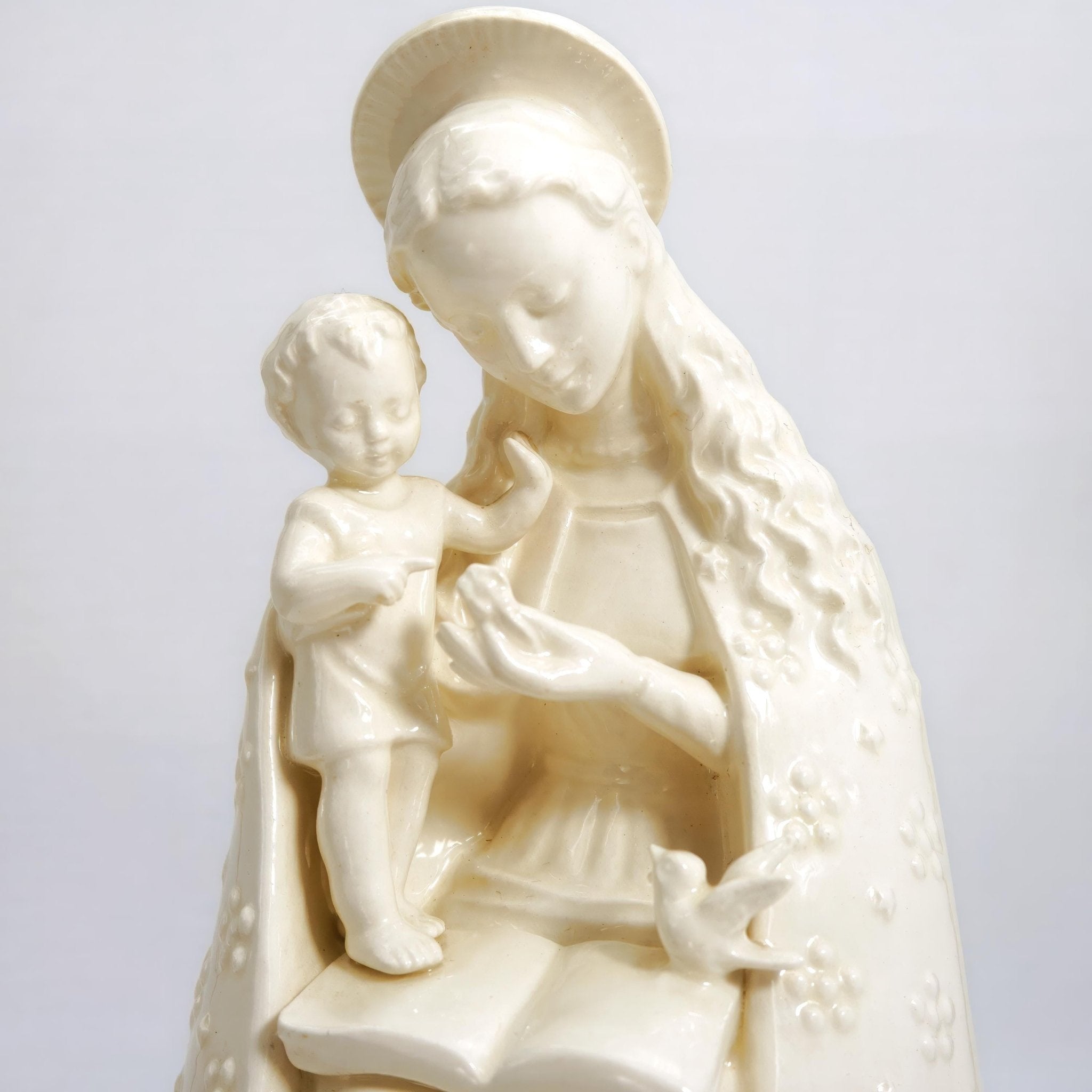 Goebel Virgin Mary Statue Figurine Goebel Hummel Flower Madonna Ivory Catholic Gift Vintage Porcelain Communion Gift Easter Mothers Day Gift - Porcelain Figurine ClassyTea