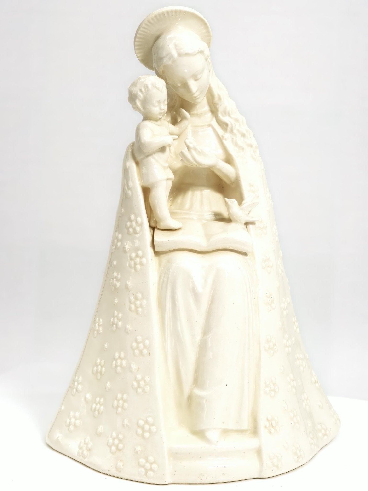 Goebel Virgin Mary Statue Figurine Goebel Hummel Flower Madonna Ivory Catholic Gift Vintage Porcelain Communion Gift Easter Mothers Day Gift - Porcelain Figurine ClassyTea