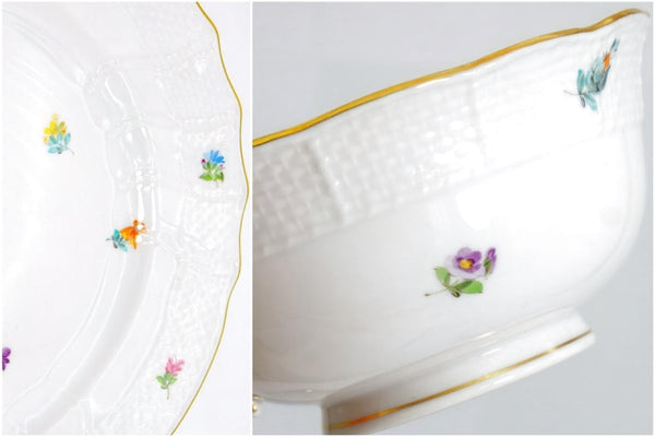 Herend Herend Kimberley China Set for 8 | 24k Gold Gilded 40pc Bone China Floral Dinner Plates Wedding Gift for Anniversary Wife Gift China Cabinet - China Set ClassyTea