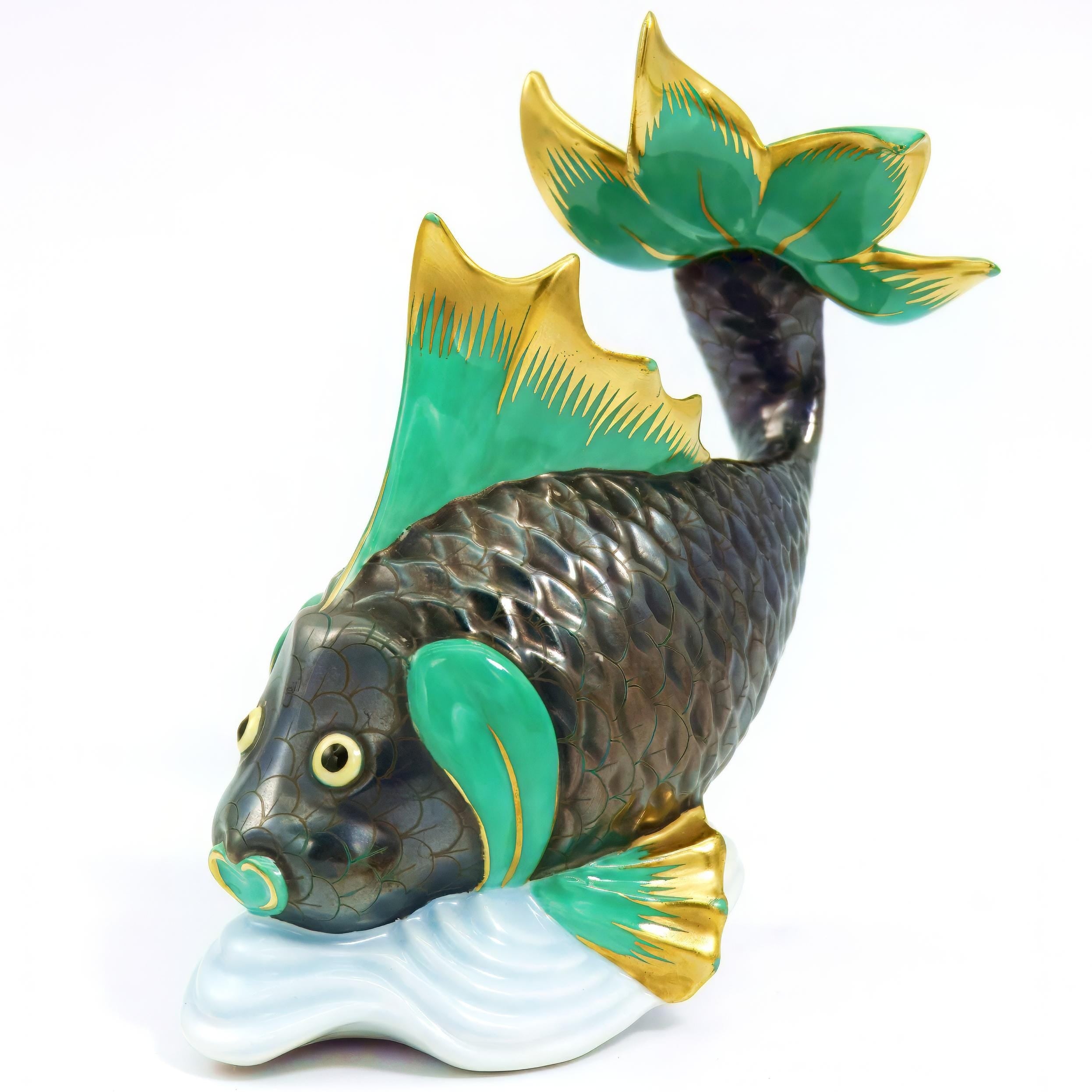Herend Herend "Koi Carp" Porcelain Figurine (6") - Figurine ClassyTea