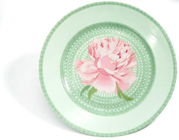 Hermes Vintage Hermes China Set | 36pc Celadon Sage Green & Pink Dinner Plates Vintage China Wedding Gift for Anniversary Wife Gift China Cabinet - China Set ClassyTea
