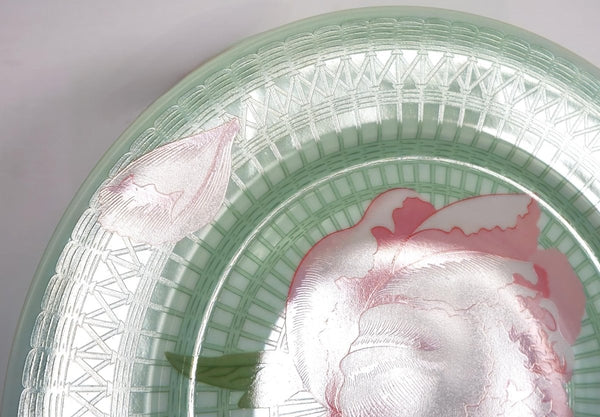 Hermes Vintage Hermes China Set | 36pc Celadon Sage Green & Pink Dinner Plates Vintage China Wedding Gift for Anniversary Wife Gift China Cabinet - China Set ClassyTea