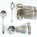 Holmes and Edwards Danish Princess Vintage Silver Plate Flatware Set 88 Piece Complete Silver Plate Set for 12 Silverware 25th Anniversary Gift for Wife Scandi - Silverplated Flatware Set ClassyTea