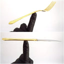 Home Concepts Vintage 24K Gold Plated Flatware Set Golden Cannes Gold Silverware Set for 8 Art Deco Hollywood Regency Coastal 50th Anniversary Gift - Goldplated Flatware ClassyTea