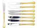 Home Concepts Vintage 24K Gold Plated Flatware Set Golden Cannes Gold Silverware Set for 8 Art Deco Hollywood Regency Coastal 50th Anniversary Gift - Goldplated Flatware ClassyTea