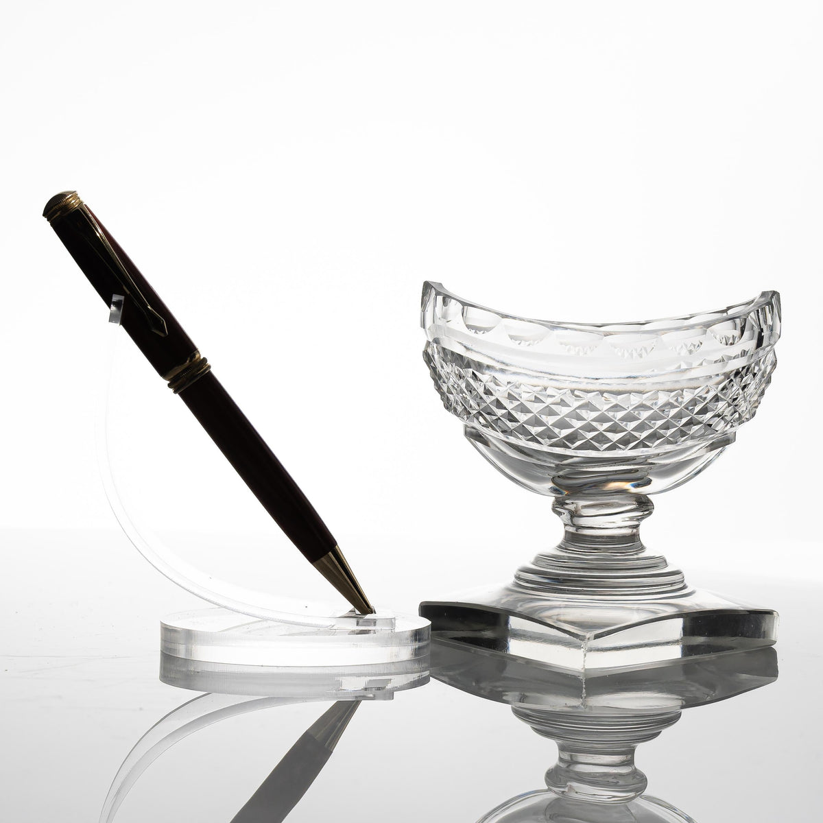 Georgian Irish Cut Crystal Navette Bowl (3.75")