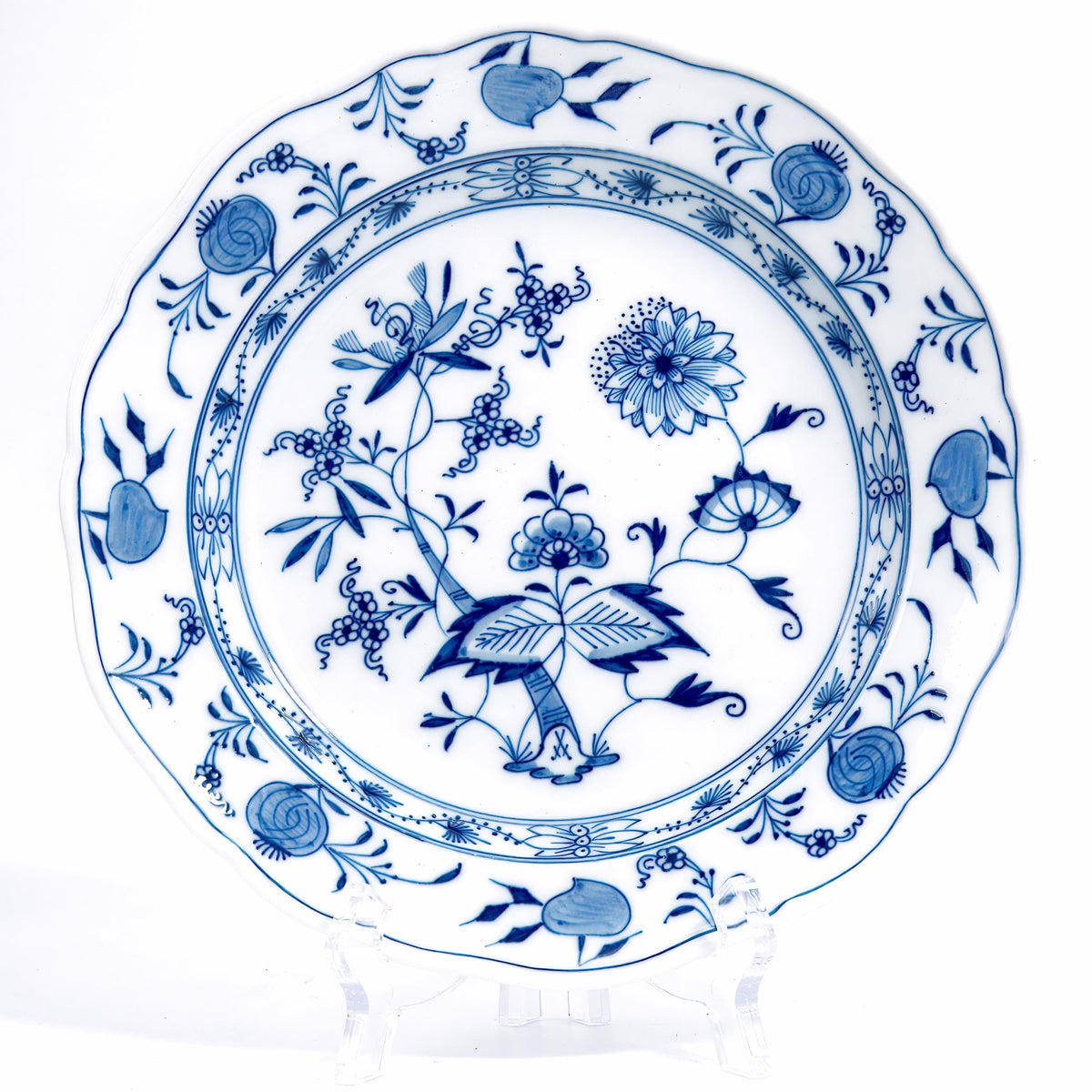 Meissen Blue Onion Salad Plates (8.5"), Set of 6 | Vintage Hard-Paste Porcelain