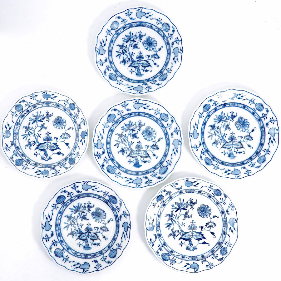 Meissen "Blue Onion" Dessert Plate Set For 6