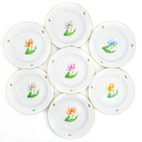 Herend "Kitty" Rimmed Soup Bowl Set For 8
