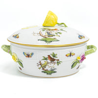 Herend "Rothschild Bird" Covered Vegetable Dish w/ Lemon Finial