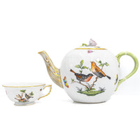 Herend "Rothschild Bird" Teapot w/ Lid (Pink Rose Finial)