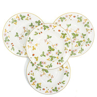Wedgwood Wild Strawberry Rim Soup Bowl Set For 4