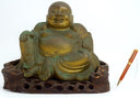 Independent Artisan Studio Large Bronze Laughing Buddha Statue For Asian Decor Feng Shui decor for Meditation Room Art for zen garden sculpture for entry way console - Bronze Sculpture ClassyTea
