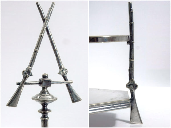 Independent Artisan Studio Hunting Lodge Decanter Set Silver Plate Shotgun Tantalus Italian Cut Crystal Rustic Barware Bourbon Lover Gift for Cabin or Man Cave - Glass Decanter ClassyTea