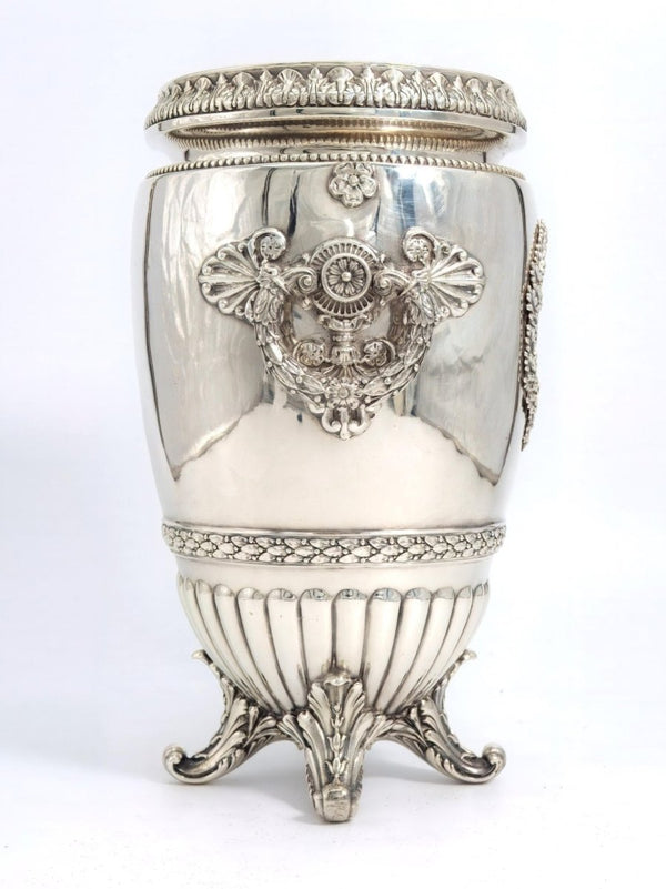Independent Artisan Studio 1890s Antique Silver Plate Champagne Bucket French Ice Bucket For Old Money Aesthetic Gift for Wine Lover Silver Champagne Bucket For Party - Ice Bucket ClassyTea