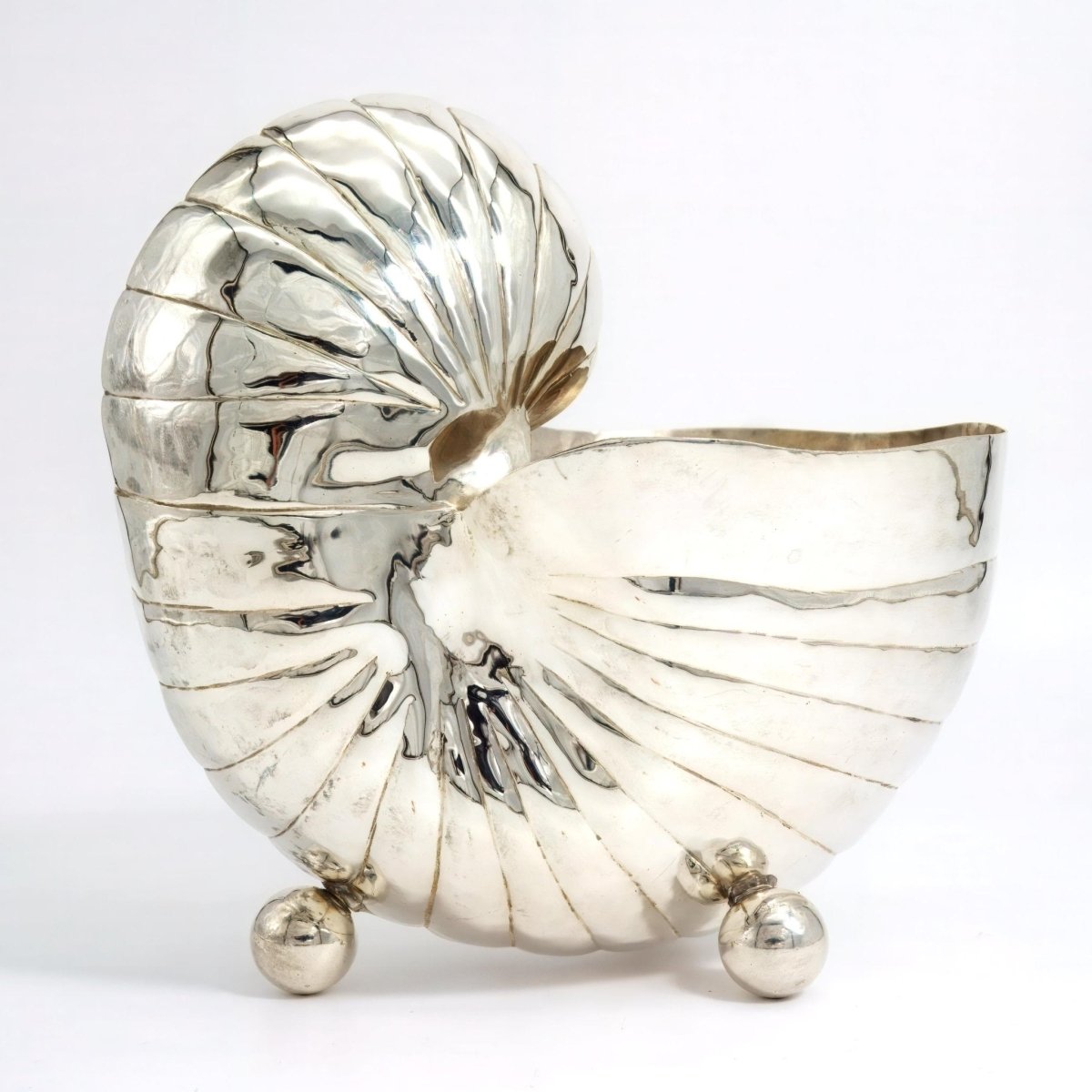 Independent Artisan Studio Nautilus Ice Bucket (1960s) | Silver - Plated Metal - Ice Bucket ClassyTea