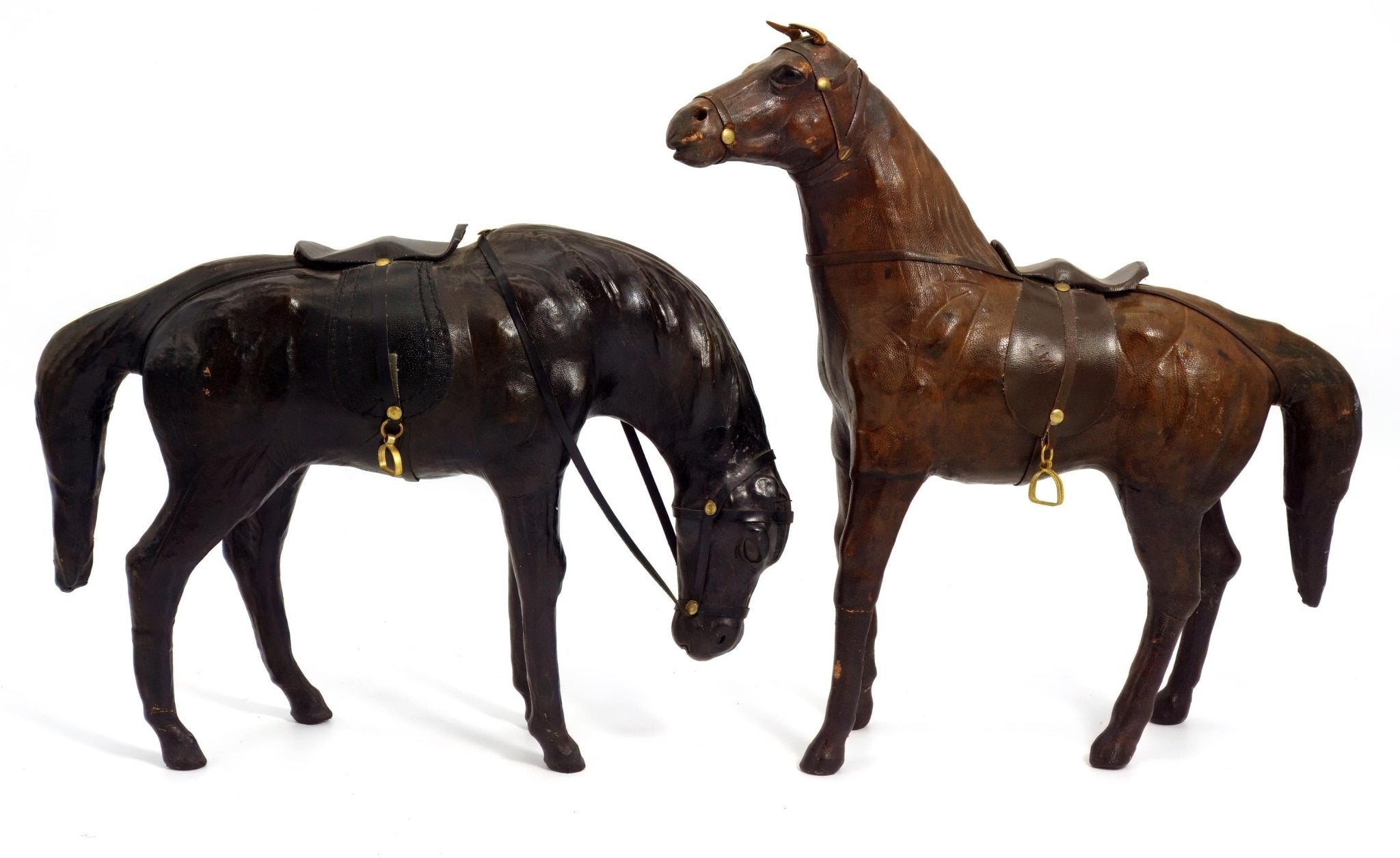 Independent Artisan Studio Genuine Leather Horse Sculptures for Americana Decor for Rustic Decor for Western Decor Gift For Anniversary Gift For Cowboy Wedding Decor - Leather Sculpture ClassyTea
