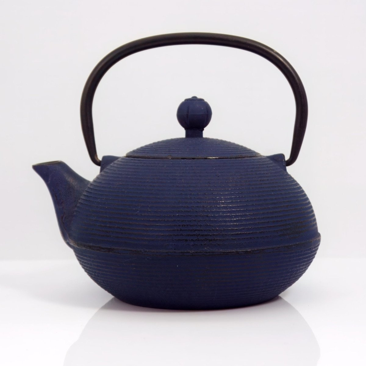 Independent Artisan Studio Japanese Dark Blue Cast Iron Tetsubin Tea Pot with Infuser, Unique Gift for Tea lover Mid Century Tea Party Hostess Gift Japandi Tea Pot - Metal Teapot ClassyTea