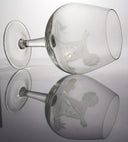 Independent Artisan Studio Vintage Whiskey Etched Glass Barware Drinkware Unique Gift for Bird Hunters Dad Husband whiskey bourbon rum gin Scotch Queen Lace Inspired - Snifter ClassyTea