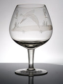 Independent Artisan Studio Vintage Whiskey Etched Glass Barware Drinkware Unique Gift for Bird Hunters Dad Husband whiskey bourbon rum gin Scotch Queen Lace Inspired - Snifter ClassyTea