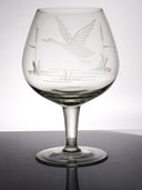 Independent Artisan Studio Vintage Whiskey Etched Glass Barware Drinkware Unique Gift for Bird Hunters Dad Husband whiskey bourbon rum gin Scotch Queen Lace Inspired - Snifter ClassyTea