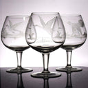 Independent Artisan Studio Vintage Whiskey Etched Glass Barware Drinkware Unique Gift for Bird Hunters Dad Husband whiskey bourbon rum gin Scotch Queen Lace Inspired - Snifter ClassyTea