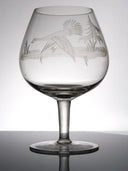 Independent Artisan Studio Vintage Whiskey Etched Glass Barware Drinkware Unique Gift for Bird Hunters Dad Husband whiskey bourbon rum gin Scotch Queen Lace Inspired - Snifter ClassyTea