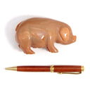 Independent Artisan Studio Carnelian Pig Paperweight Hand - Carved Stone Pig Sculpture Feng Shui Wealth Symbol Crystal Animal Desk Orange stone figurine Gift Decor - Stone Paperweight ClassyTea